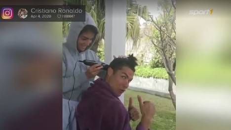 Was tun, wenn wegen der Coronakrise kein Friseur geöffnet hat? Cristiano Ronaldo lässt seine Freundin Georgina Rodriguez Hand anlegen.