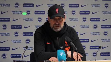 Nach dem 2:0-Erfolg bei Brighton & Hove Albion spricht Liverpool-Coach Jürgen Klopp über eine knifflige Szene zwischen Brighton-Keeper Robert Sanchez und Liverpool-Stürmer Luis Díaz.