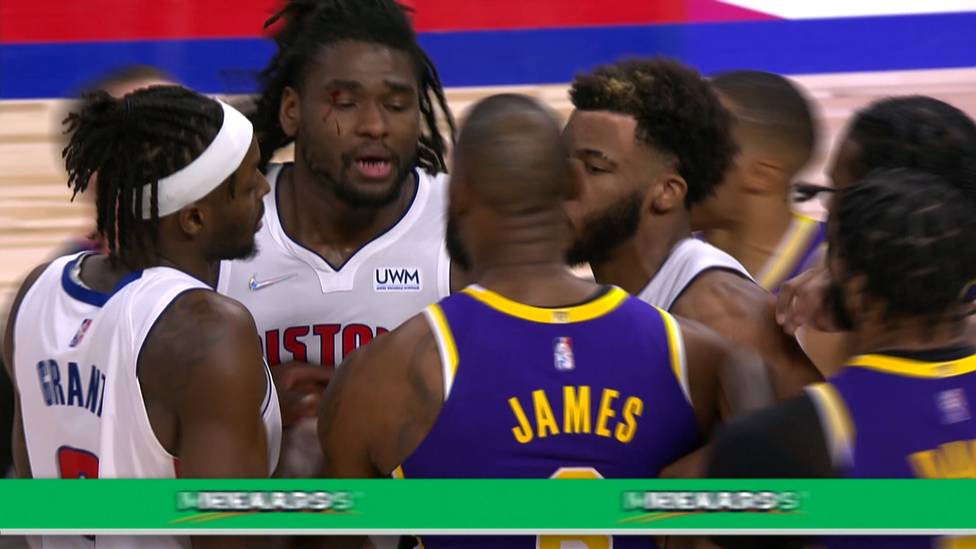 Nach der blutigen Eskalation zwischen LeBron James und Isaiah Stewart im Spiel der Lakers gegen die Pistons zieht die NBA nun Konsequenzen und bestraft beide Profis.