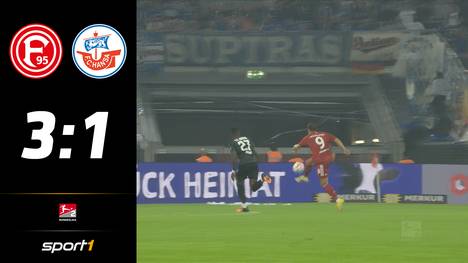 Auch dank eines sensationellen Tores feierte Fortuna Düsseldorf einen ungefährdeten 3:1-Sieg über Hansa Rostock.