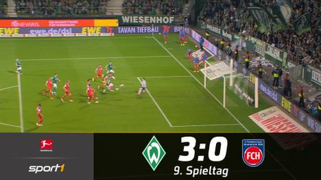Werder Bremen beendet seine Krise vor vollem Haus. Die Grün-Weißen schlagen den 1. FC Heidenheim deutlich.