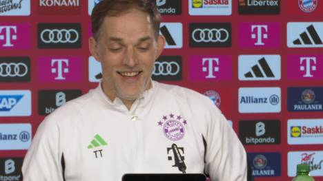 Thomas Tuchel wird auf der Pressekonferenz vor dem Topspiel gegen den BVB über seinen möglichen Nachfolger gefragt. Bei dieser Frage kann Tuchel aber nur herzhaft lachen.