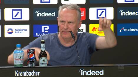 Freiburg-Trainer Christian Streich spricht auf der Pressekonferenz nach der 1:2-Niederlage gegen Eintracht Frankfurt über die Saison der Freiburger.