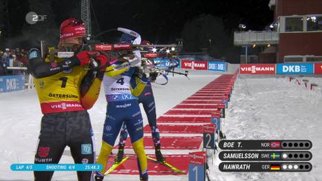 Philipp Nawrath gelingt einen Tag nach seinem ersten Weltcup-Sieg erneut ein starker Auftritt in Östersund. Die Entscheidung in einem spannenden Verfolgungsrennen fällt erst auf der letzten Runde.