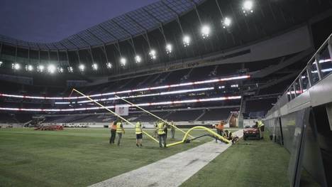 Am 10. und am 17. Oktober steigt jeweils ein Spiel der NFL im Stadion der Tottenham Hotspur. Die Bilder des Umbaus sind durchaus beeindruckend.
