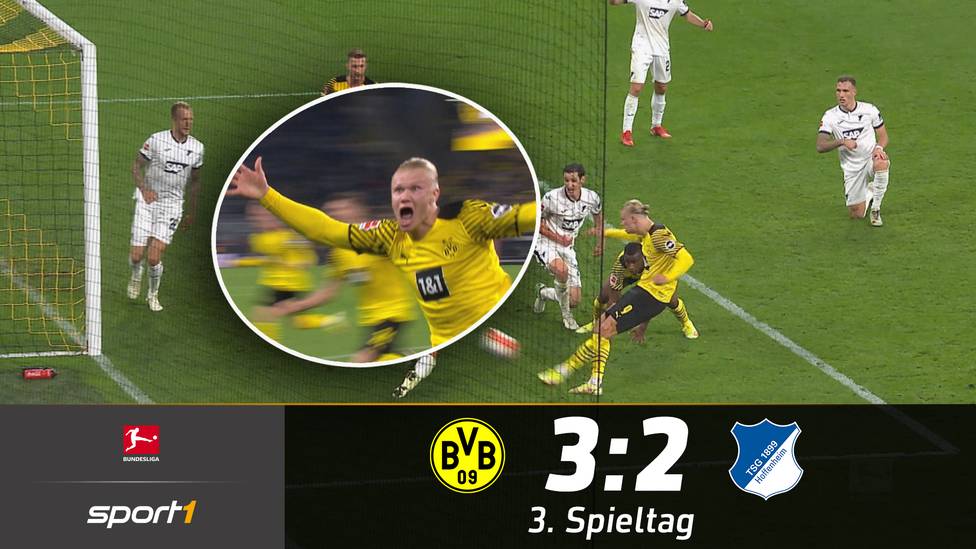 Borussia Dortmund gewinnt nach einem verrückten Schlagabtausch knapp gegen die TSG Hoffenheim. Erling Haaland ist am Ende der gefeierte Mann.