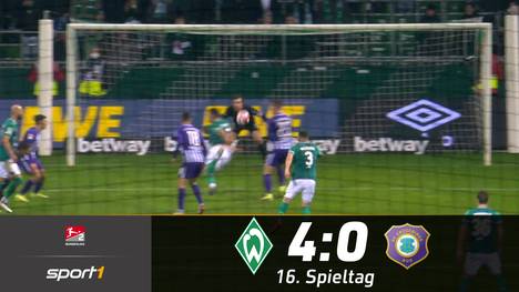 Der SV Werder Bremen hat  mit 4:0 gegen Erzgebirge Aue gewonnen und damit seinem neuen Trainer Ole Werner einen gelungenen Einstand beschert. Veljkovics Scorpion-Kick war das Highlight des Spiels.