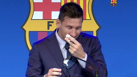 In einer emotionalen Rede verabschiedet sich Lionel Messi unter Tränen nach 21 Jahren vom FC Barcelona.  