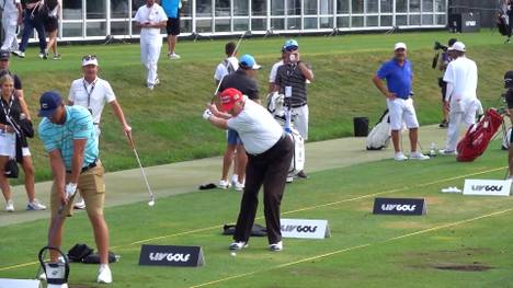 Wo er auftaucht, sind Proteste nicht weit. Der ehemalige US-Präsident Donald Trump veranstaltet ein Turnier der umstritten LIV-Serie in seinem National Golf Club in Bedminster, New Jersey.