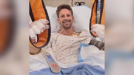 Romain Grosjean ist der Flammenhölle entkommen. Nach seinem Horror-Crash von Bahrain meldet sich der Franzose aus dem Krankenhaus und beruhigt seine Fans.
