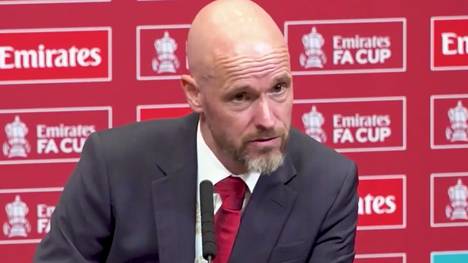 Erik ten Hag gewinnt mit Manchester United den FA Cup im Finale gegen den Stadtrivalen City. Nach der Partie zeigt sich der Niederländer dünnhäutig ob der anhaltenden Entlassungsgerüchte.