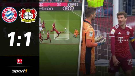 Der FC Bayern München kommt gegen Leverkusen nur zu einem Unentschieden. Verkehrte Welt: Verteidiger Niklas Süle glänzt als Torschütze, Offensiv-Star Thomas Müller trifft ins eigene Tor.