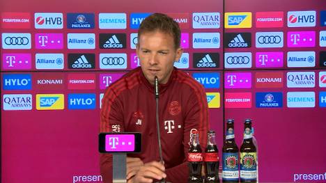 Auf der Pressekonferenz vor dem letzten Saisonspiel spricht Bayern-Trainer Julian Nagelsmann über die Vertragssituation von Robert Lewandowski und einen Übersetzungsfehler der Medien. 