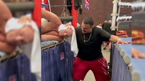 Tyson Fury macht sich derzeit in den USA fit für den Mega-Fight gegen Anthony Joshua. Dabei zeigt er eine Nackenübung nicht gerade gesund aussieht.
