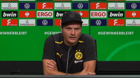 Borussia Dortmund Keeper Gregor Kobel verletzte sich beim Bundesliga-Spiel in Frankfurt an der Nase. Trainer Edin Terzic gibt vor dem Pokalspiel ein Update.