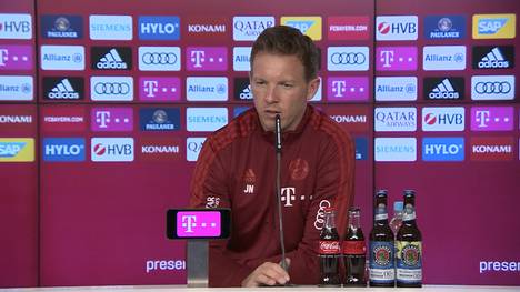 Vor dem Spiel gegen Union Berlin spricht Bayern-Trainer Julian Nagelsmann darüber, wie schwer es ist, mit Spielern zu verlängern - und äußert sich auch zu der Matthäus-Kritik an Oliver Kahn.