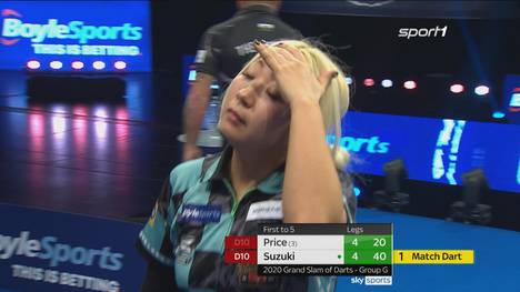 Mikuru Suzuki steht beim Grand Slam of Darts kurz vor einem Triumph über Gerwyn Price. Bei vier Matchdarts versagen der Japanerin allerdings die Nerven. 