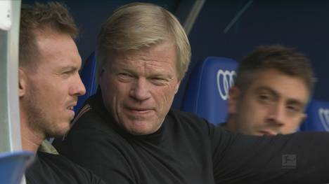 Vor dem Spiel der Münchner in Hoffenheim nimmt der Vorstandsvorsitzende Oliver Kahn auf der Bank Platz. Nagelsmann unter schärferer Beobachtung? Der Bayern-Coach klärt auf.