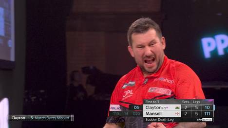 Dramatik pur im Ally Pally! Zum ersten Mal bei dieser WM wird ein Match im Sudden-Death-Leg entschieden – mit dem glücklicheren Ende für Jonny Clayton.