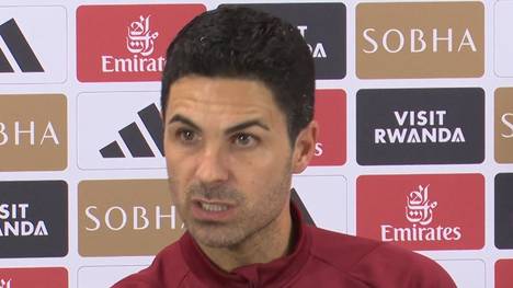 Mikel Arteta spricht über die Titelchancen des FC Arsenal. Der Coach will nichts versprechen, ist aber positiv gestimmt und sieht das Bayern-Spiel als Zeichen für die Entwicklung.