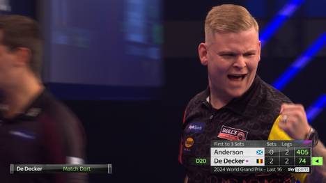 Mike De Decker sorgt im Achtelfinale des Darts World Grand Prix für eine Sensation und schlägt Gary Anderson nach 3:0 in Sätzen. Damit steht De Decker das erste Mal im Viertelfinale bei einem Major Turnier.