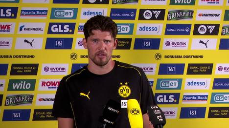 Gregor Kobel äußert sich im Rahmen einer Pressekonferenz aus der Schweiz (BVB-Trainingslager) zum Abschied von Niclas Füllkrug