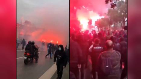 Rauchbomben, Feuerwerkskörper, Verhaftungen: Unglaubliche Szenen in Marseille. Olympique-Ultras machen ihrem Ärger Luft und stürmen das Trainingszentrum. 