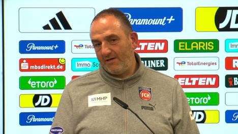 Nach dem nächsten Punktgewinn des 1. FC Heidenheim in der Bundesliga spricht Frank Schmidt über das Saisonziel des Vereins.