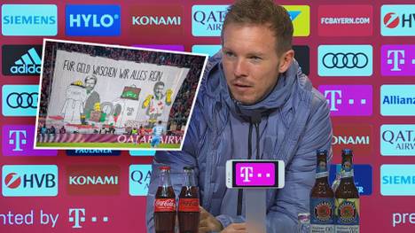 Beim 2:1-Sieg des FC Bayern gegen Freiburg haben Fans gegen das Katar-Sponsoring des Rekordmeisters protestiert. Trainer Julian Nagelsmann äußert sich diplomatisch zu der Kritik.