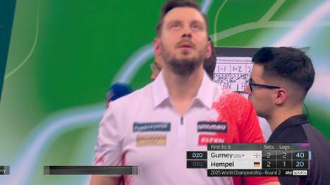 Florian Hempel ist in einem knappen Match gegen den Nordiren Daryl Gurney aus der WM ausgeschieden. Am Ende lag es nur an Millimetern.