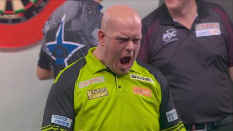 Michael van Gerwen schlägt Chris Dobey im Viertelfinale der Darts-WM 5:0 und fordert im Halbfinale den Belgier Dimitri van den Bergh.