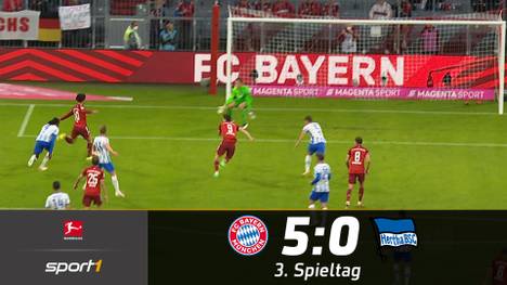 Der FC Bayern München feiert gegen Schlusslicht Hertha BSC einen Kantersieg. Lewandowski trifft dreifach, Sané wird eingewechselt - und glänzt.