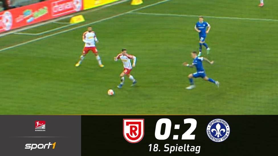 Jahn Regensburg unterliegt dem SV Darmstadt 98 mit 0:2 und kassiert damit bereits die fünfte Niederlage in den vergangenen sechs Spielen. 