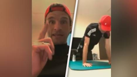 Thomas Müller vom FC Bayern postet ein Trainingsvideo aus der Quarantäne. Seine Abwesenheit werde "nicht mehr lange dauern".