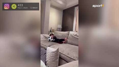 Lionel Messi veröffentlicht auf Instagram ein Video von seinem Sohn Mateo. Der 7-Jährige zeigt seine Künste als Torhüter. 