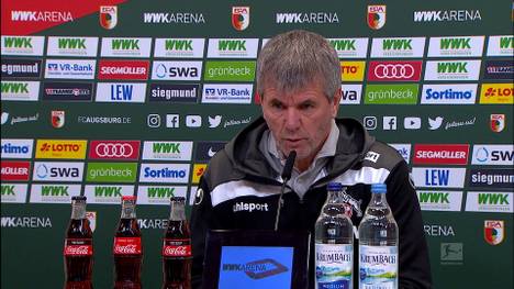 Köln-Coach Friedhelm Funkel ist nach dem Sieg gegen Augsburg zwar glücklich, aber bremst die Euphorie im Abstiegskampf.