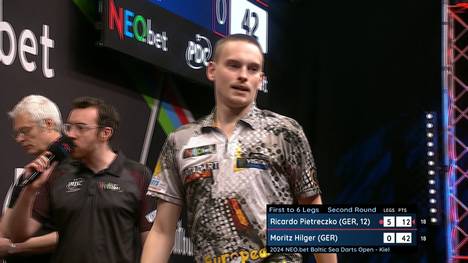 Ricardo Pietreczko gelingt bei der Darts European Tour in Kiel ein klarer Befreiungsschlag gegen den Deutschen Moritz Hilger. Pikachu schlägt Hilger 6:0 und zieht souverän in die nächste Runde ein.