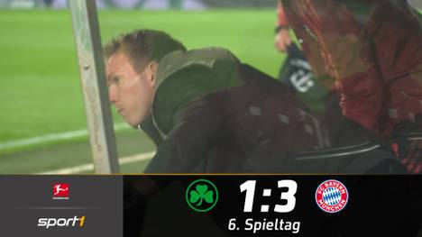 Der FC Bayern München erledigt seine Aufgabe beim Aufsteiger aus Fürth souverän und gewinnt mit 3:1. Für eine kuriose Szene sorgt Bayern-Trainer Julian Nagelsmann.