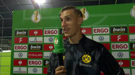 Borussia Dortmund gewinnt in der ersten Runde des DFB-Pokal gegen den TSV 1860 München mit 3:0. Nico Schlotterbeck ist nach dem Spiel in Gedanken bei Sébastien Haller.