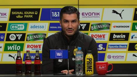 Auf der Pressekonferenz vor dem Topspiel der Dortmunder gegen den FC Bayern betont der Cheftrainer Nuri Sahin, wie dankbar er für Stürmer Serhou Guirassy ist. 