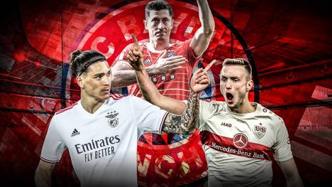 Bleibt Robert Lewandowski, oder geht er zum FC Barcelona? Als Nachfolger kommen Stürmer wie Kalajdzic, Haller oder Nkunku für den FC Bayern München infrage.